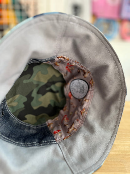 reversible blue camo bucket hat