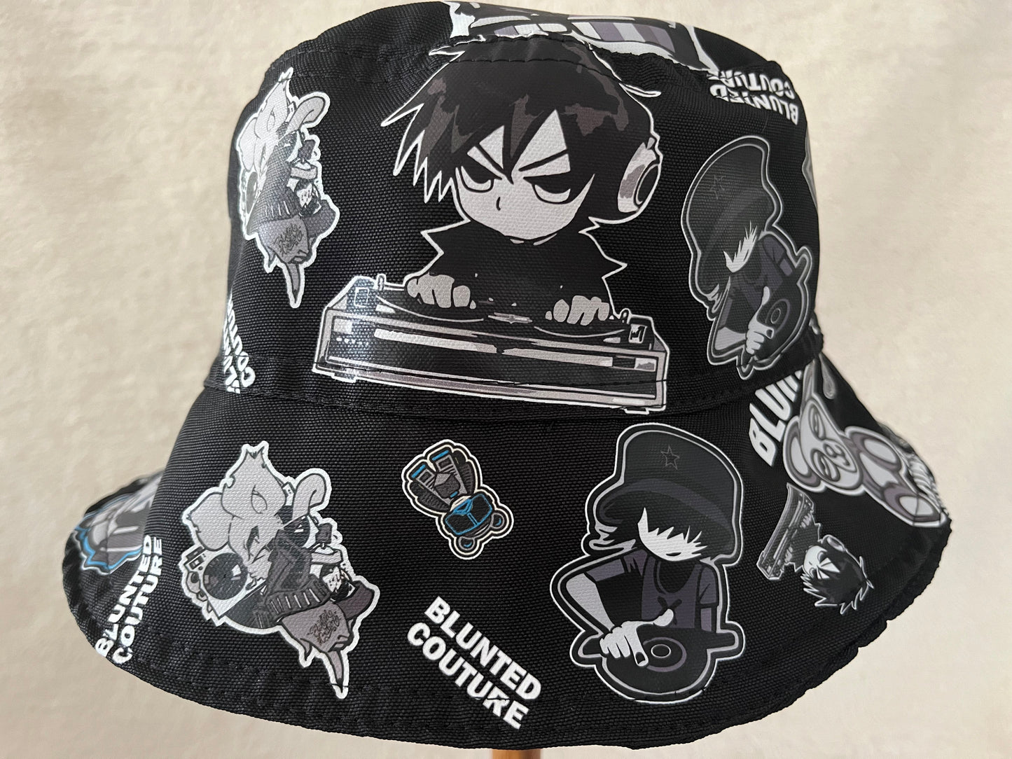 vinyl dj lion blazie reversible bucket hat