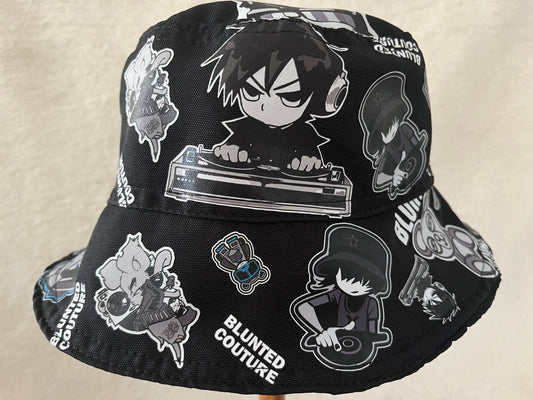 vinyl dj lion blazie reversible bucket hat