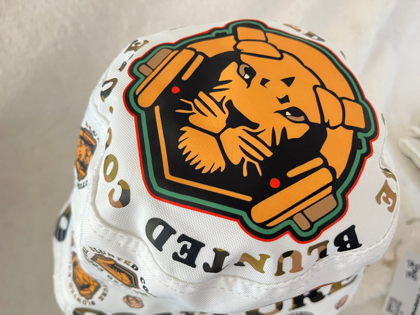 reversible white junglist XL bucket hat