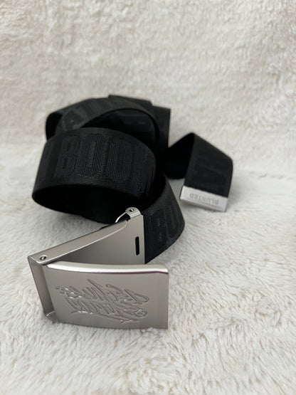 blunted couture x boombox belt silver on black