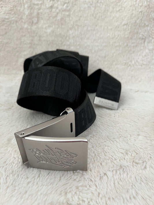 blunted couture x boombox belt silver on black