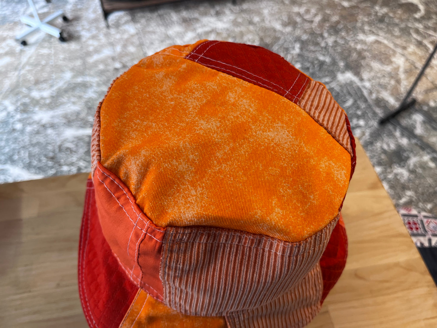 reversible orange NL denim bucket hat