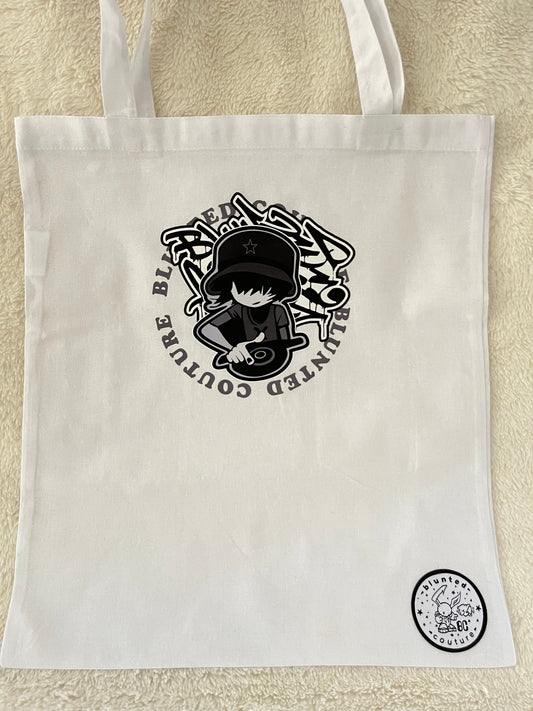 cartoon tote vinyl dj & blunted dj