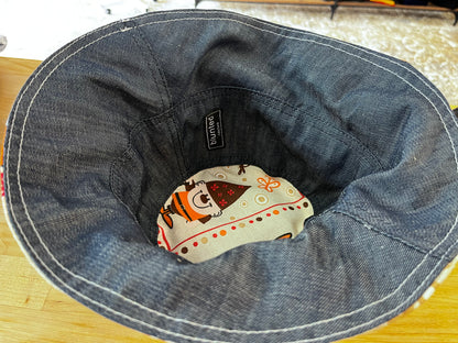reversible gnomes and butterflys bucket hat