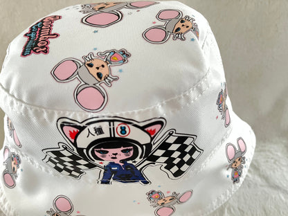 reversible white maisie bucket hat