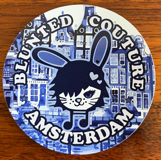 Amsterdam outdoor sticker maisie meow delft blue
