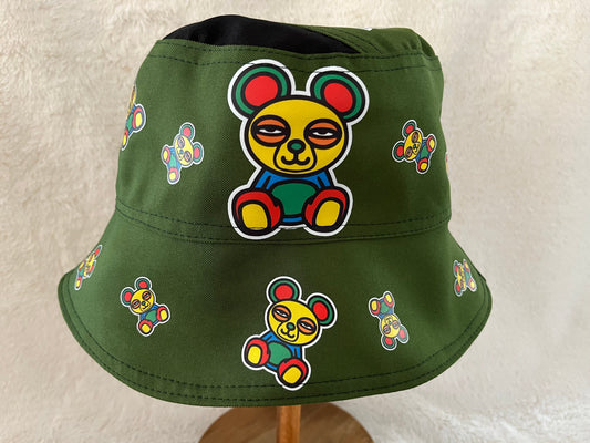 reversible green blazie bucket hat