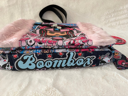 fluffy pink, maddie mix tape, couture bag, one off