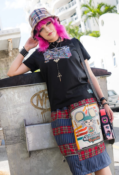 soft reversible pink plaid bucket hat