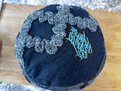 reversible patchy denim bucket hat