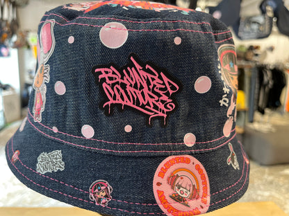 reversible rose raver bucket hat / short brim