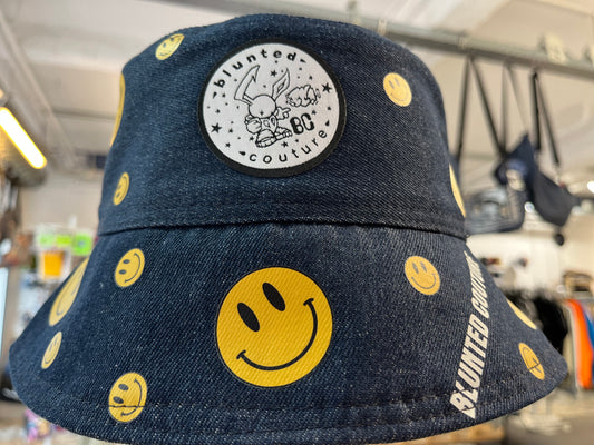 reversible smiley denim bucket hat 60cm