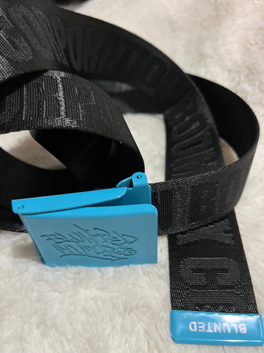 blunted couture x boombox belt blue on black