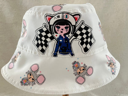 reversible white maisie bucket hat