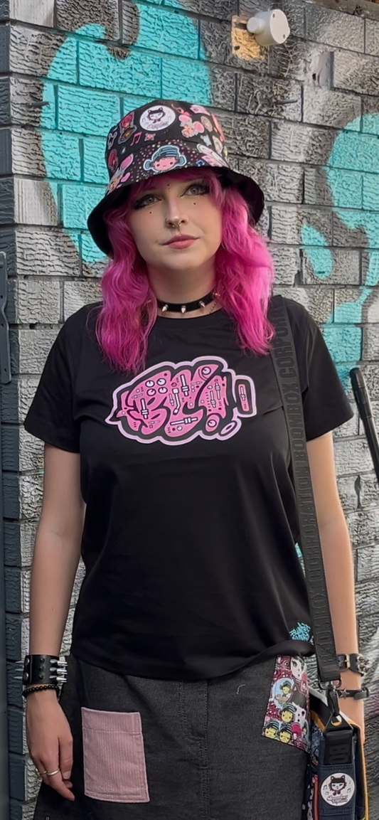turntable dials tshirt pink