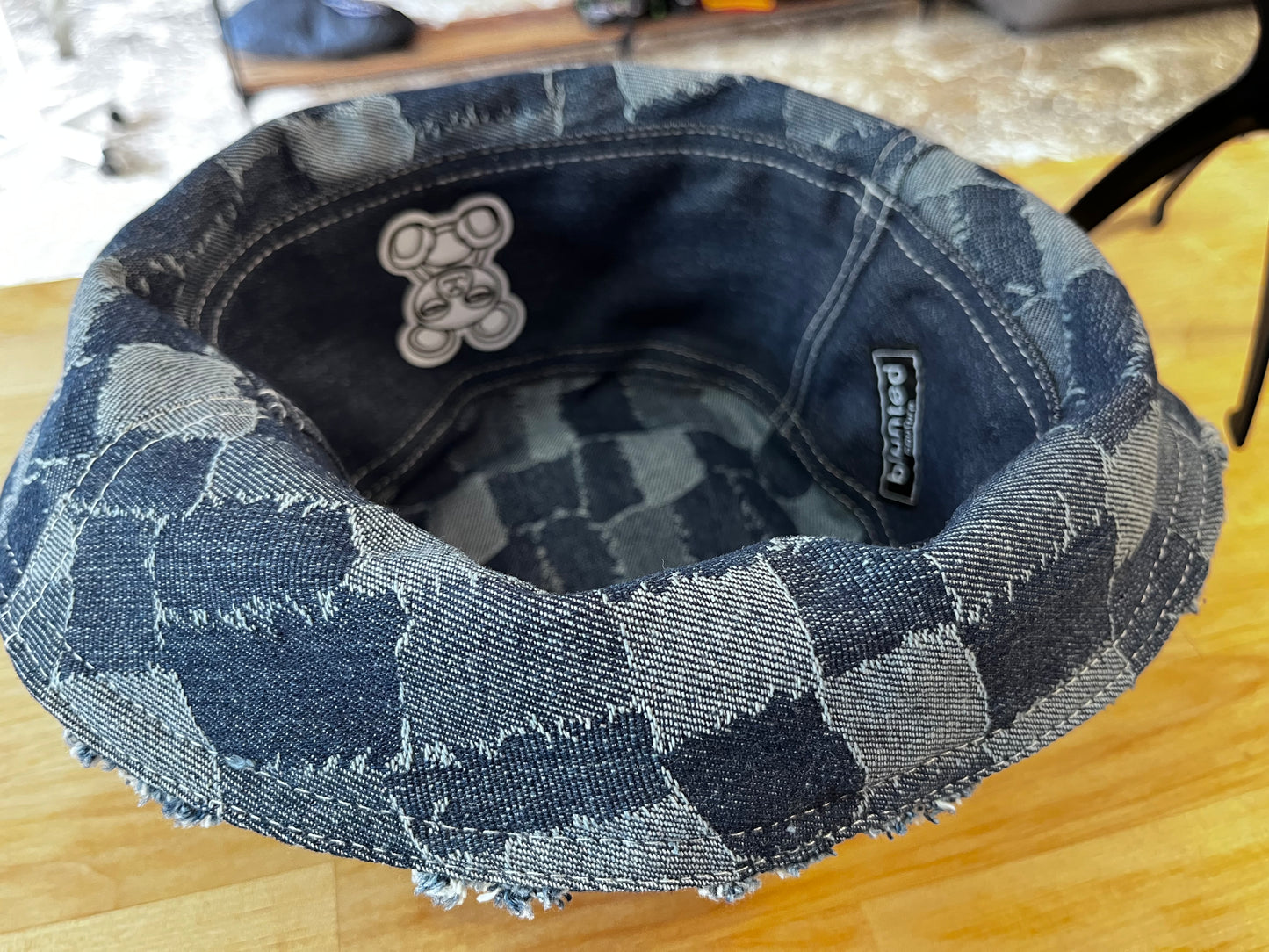 reversible patchy denim bucket hat