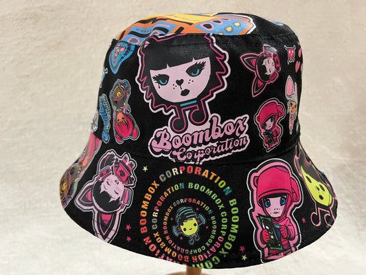 reversible pink vinyl bucket hat