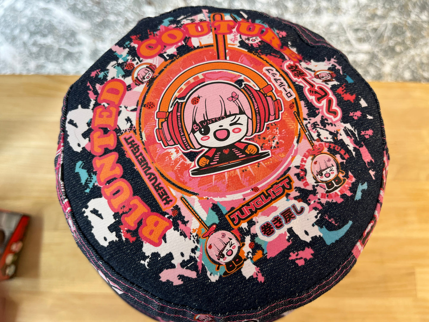 reversible rose raver bucket hat / short brim