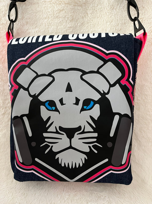 Pink lion one off medium couture bag