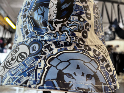 reversible delft blue on white bucket hat