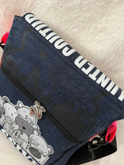 Pink lion one off medium couture bag