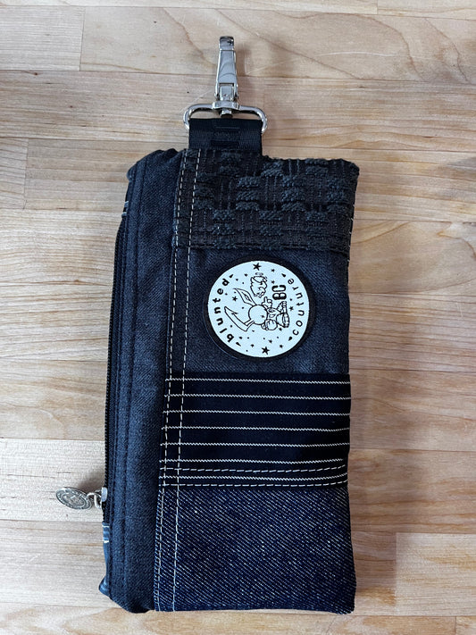 pochette denim | pin stripe
