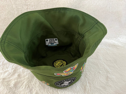 reversible green blazie bucket hat