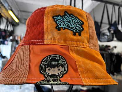 reversible orange NL denim bucket hat