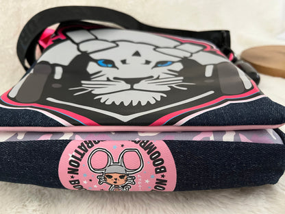 Pink lion one off medium couture bag