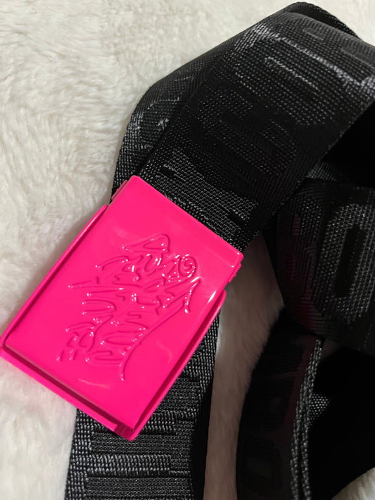 blunted couture x boombox belt pink on black