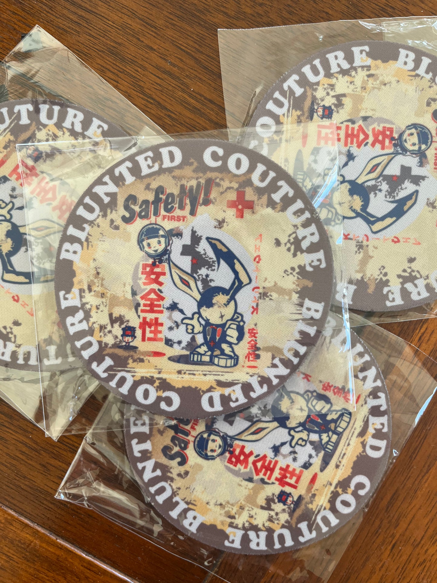 coasters set of 4 bucket hat big ups safety first