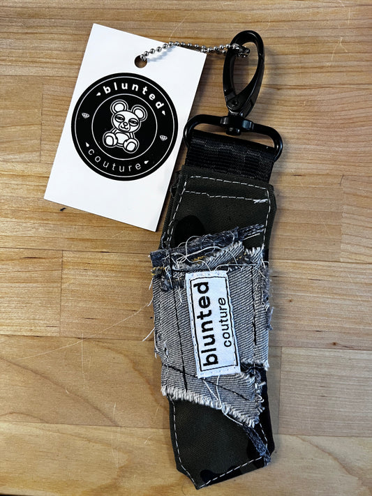 bag tag keyring camo denim