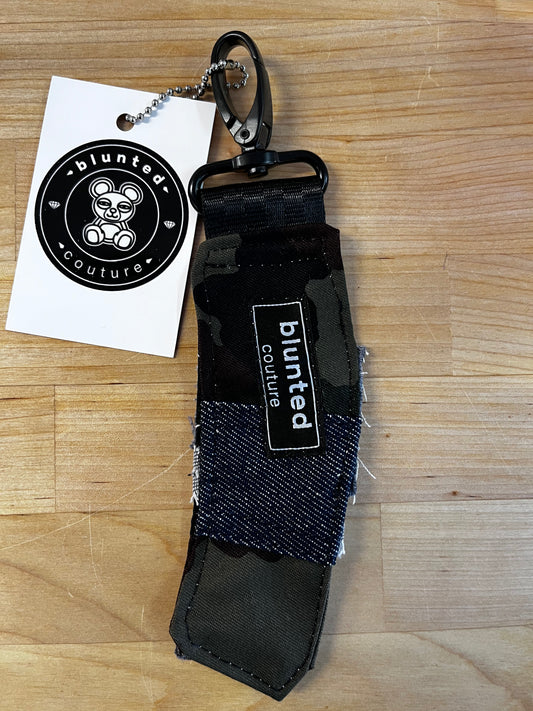 bag tag keyring camo denim