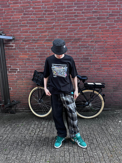 comfy pants S black check