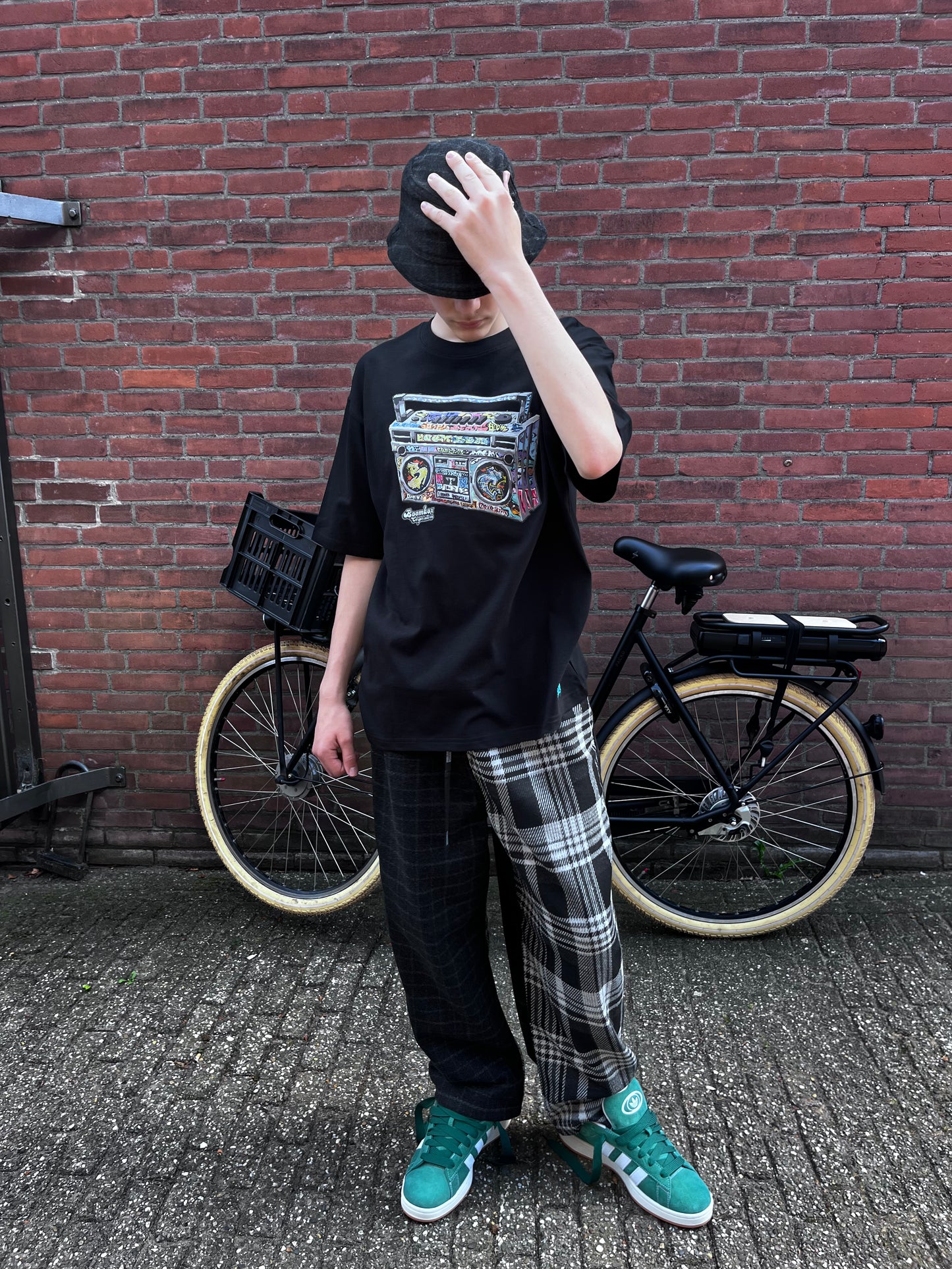 comfy pants S black check