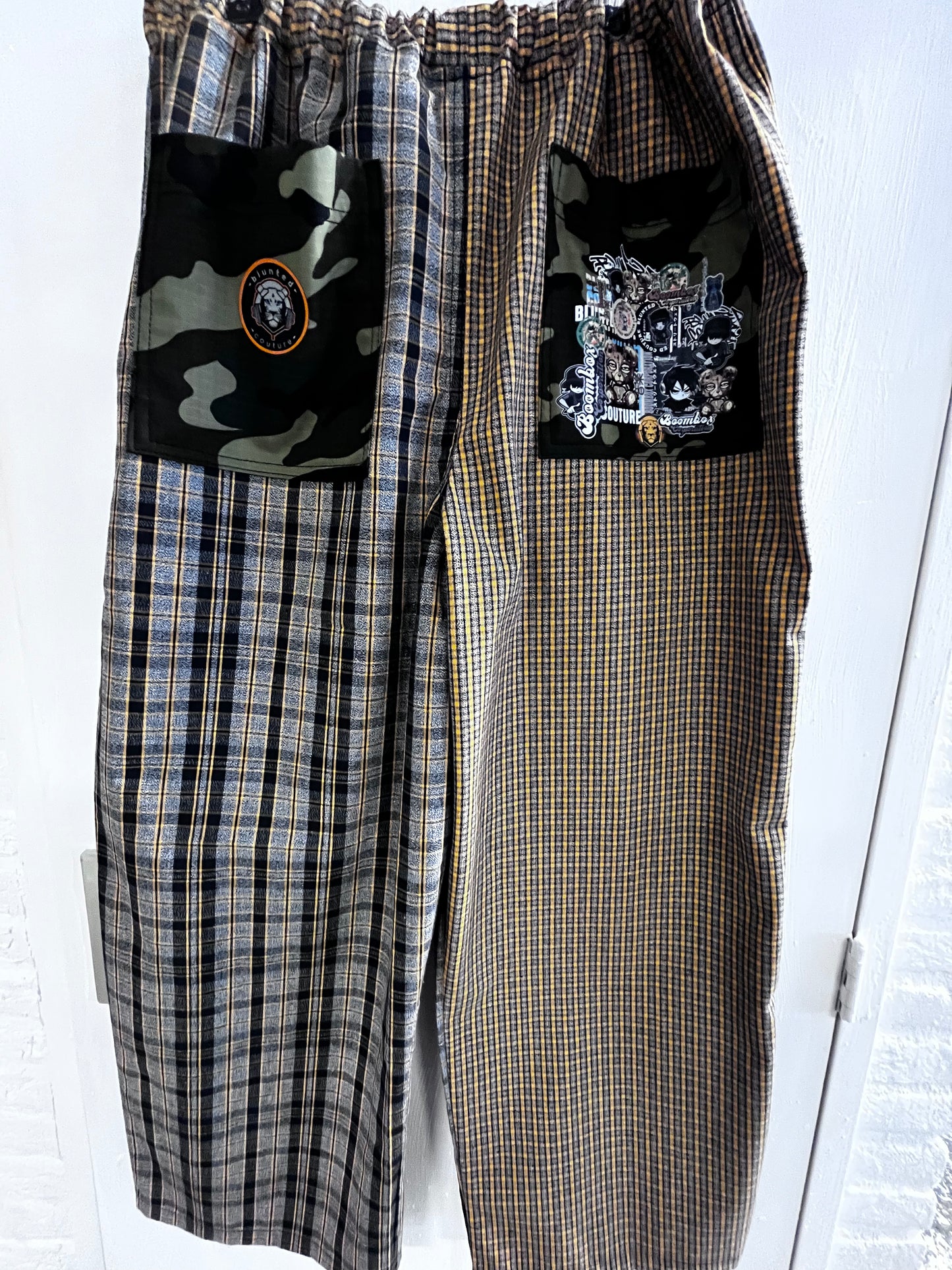 comfy pants L yellow check