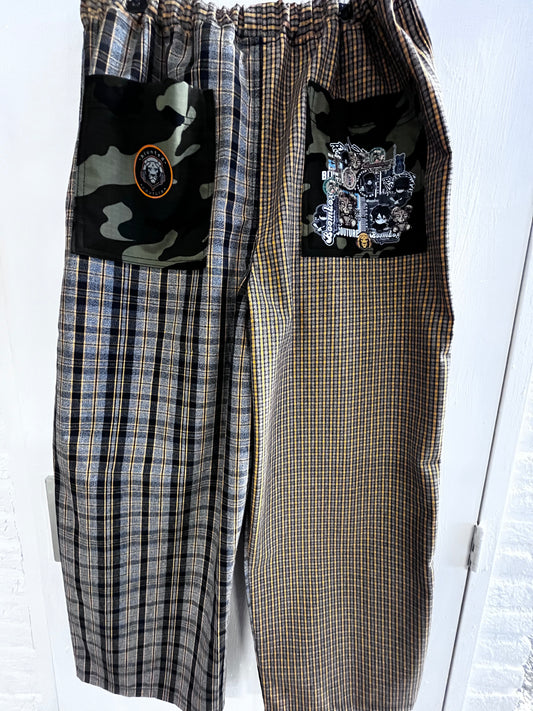 comfy pants L yellow check