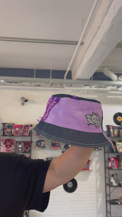 reversible purple bucket hat