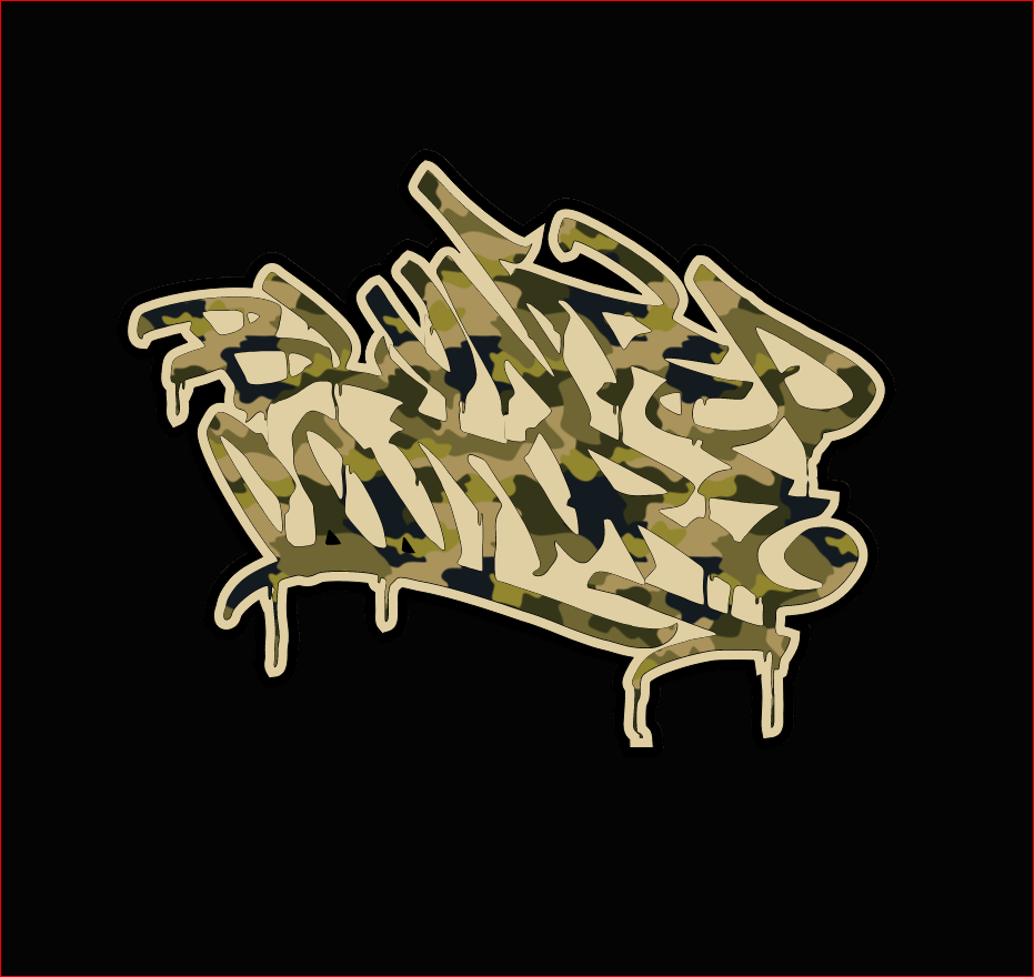 camo skeme graffiti tag tshirt